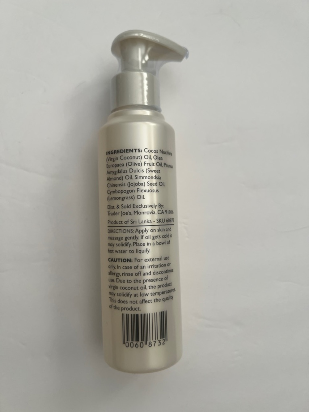 Trader Joe's Lemongrass Coconut Body Oil - Cream - Picture 2 of 3